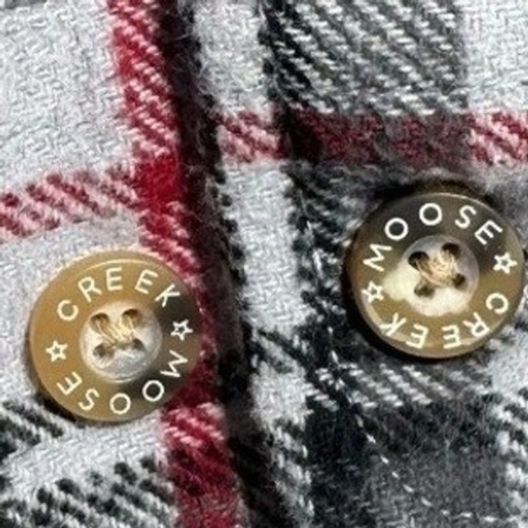 Moose Creek 100% Cotton Gray‎ Red Plaid Heavy Flannel Shirt Size Medium Men's - Picture 6 of 6